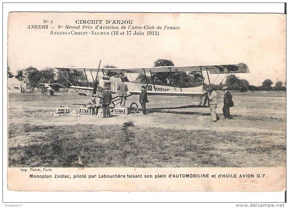 49 - ANGERS - CIRCUIT D´ANJOU -1er Grand Prix D´Aviation Del´ Aéro-Club De France :Angers-Cholet-Saumur (16-17juin 1912) - Fliegertreffen