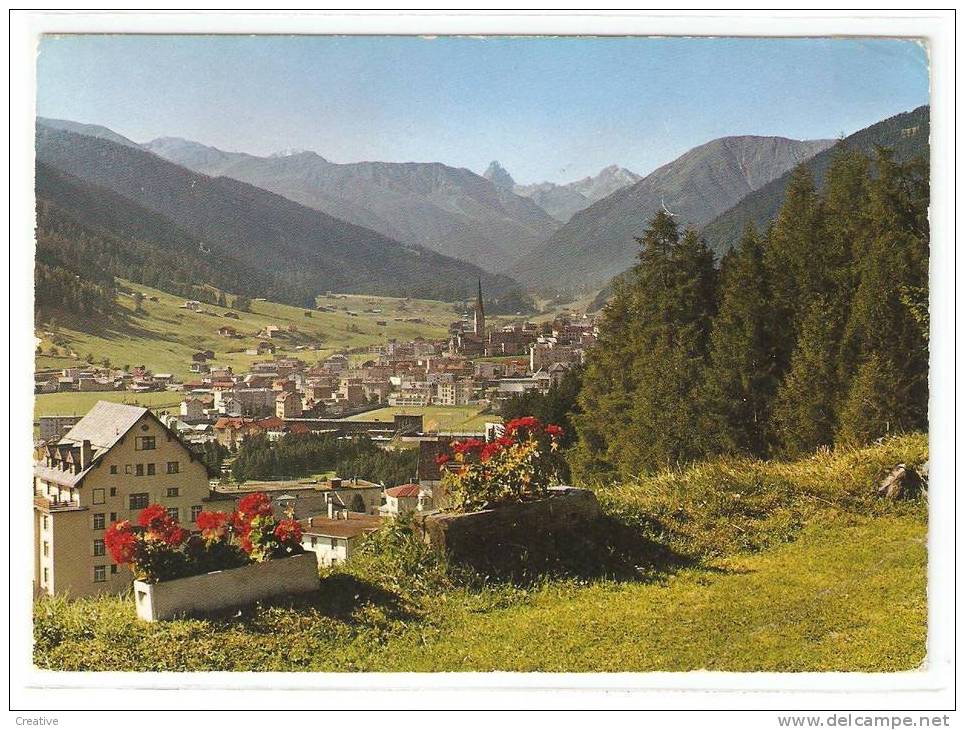 SUISSE-SCHWEIZ-SWITZERLAND.DAVOS.mit Blick Gegen Tinzenhorn 1969 - Davos