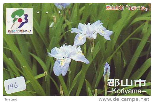 Télécarte Japon Fleur IRIS (146) BLUME  LILIE Telefonkarte Japon Bloemen Lelie Bloem - Flower - Blumen