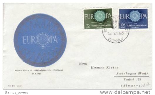 TURKEY FDC MICHEL 1774/75 €80.00 EUROPA 1960 - 1960