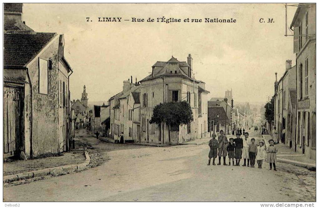 Rue De L'Eglise Et Rue Nationale ( Enfants Dans La Rue) - Limay