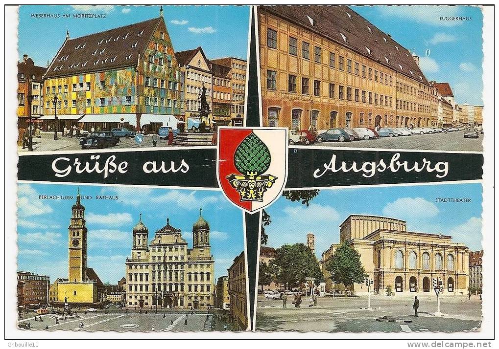 AUGSBURG   -   ** 4 ANSICHTEN **    -    Verlag : KRÜGER   N° 703 / 23 - Augsburg