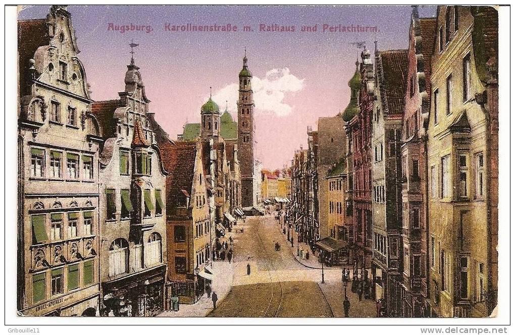 AUGSBURG   -   ** KAROLINENSTRASSE Mit RATHAUS U.PERIACHTURM **   -    Verlag : H.W.M.   N° 247 - Augsburg