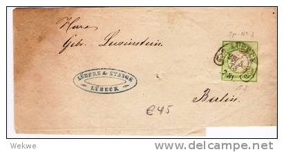 Brs163/ Lübeck, Hufeisenstpl. 1873 Auf Streifband - Briefe U. Dokumente