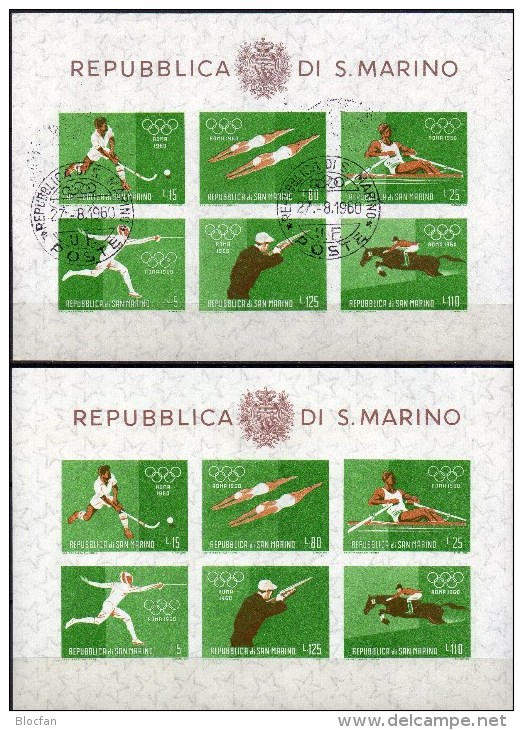 Olympiade Rom 1960 San Marino Block 7 ** Plus O 8€ Hockey Schwimmen Rudern Fechten Schießen Reiten Bloc Sheet Bf Olympia - Sommer 1960: Rom