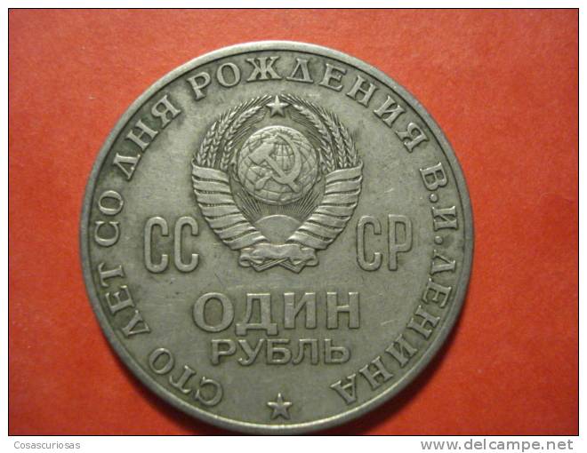 8209 RUSIA USSR URSS RUSSIAN   CONMEMORATIVA   NACIMIENTO LENIN   UN RUBLO 1970 BC+ - Russland