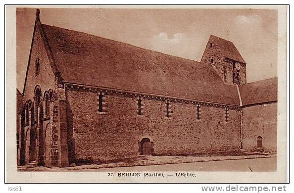 Dép 72 - T296 - Brulon - L´église - Bon état - Brulon