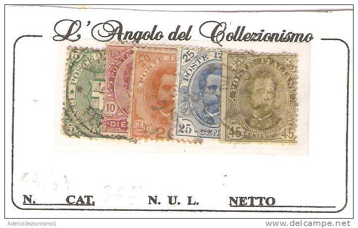 6179) Umberto I° 5v. Usati Dal N. 59 Al 63 - Used