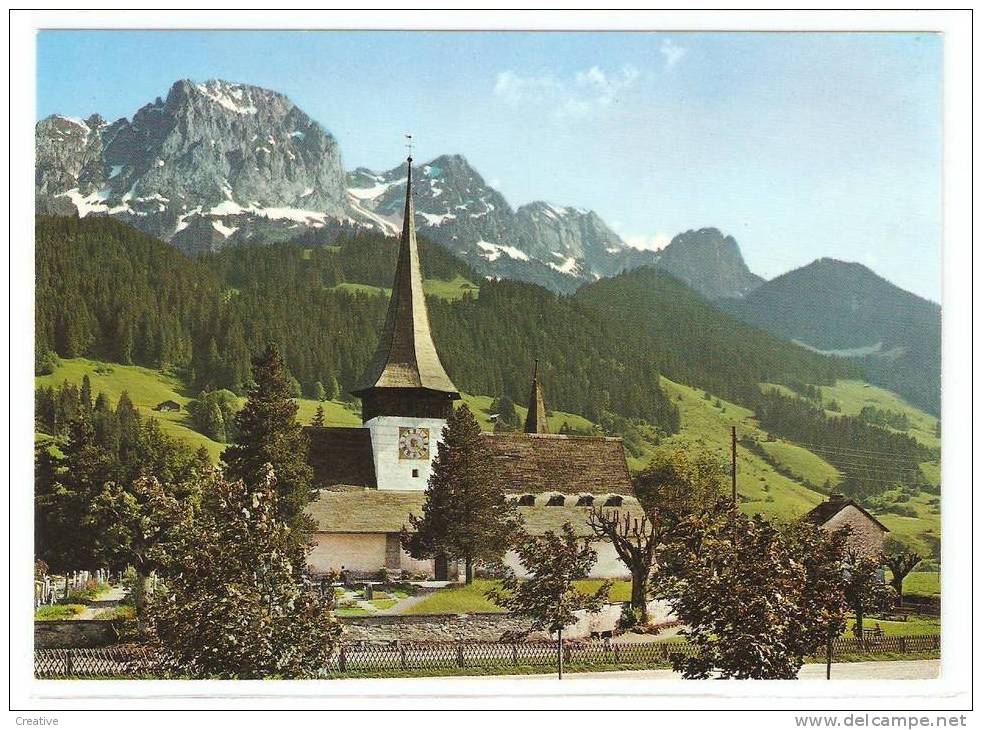 SUISSE-SCHWEIZ-SWITZERLAN D.ROUGEMONT.L'église  Et Le Rübli(Videmanette) - Rougemont