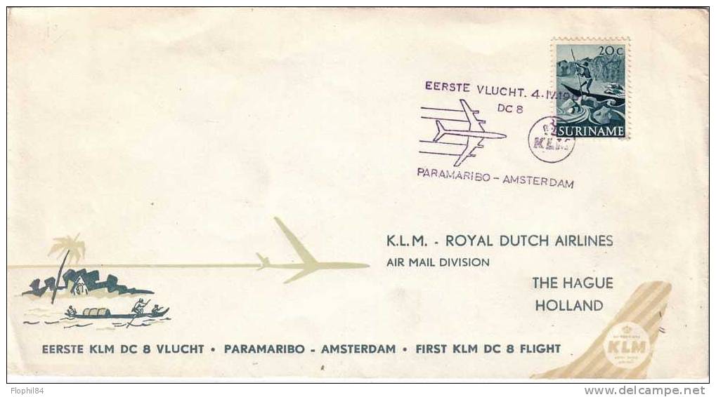 SURINAME-PARAMARIBO AMSTERDAM-KLM-FIRST DC8 FLIGHT 4-4-1961 - Suriname ... - 1975