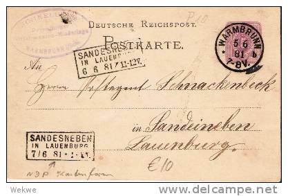 Pfg172/ Warmbrunn (Schlesien) Nach Sandesneben / Lauenburg - Storia Postale