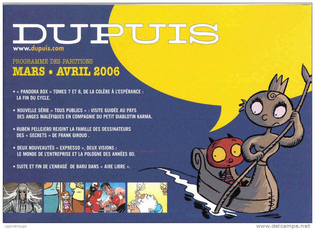 Programme Des Parutions Dupuis Mars 2006: Bercovici, Baru, Bess, Savoia... - Autres & Non Classés