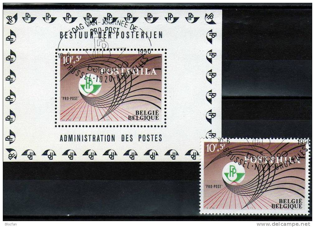 Post-Verbindungen EXPO POSTPHILA 1967 Belgien 1492+Block 38 O 2€ Posthorn Bloque Hoja Bloc Ms Philatelic Sheet Bf Belgie - U.P.U.