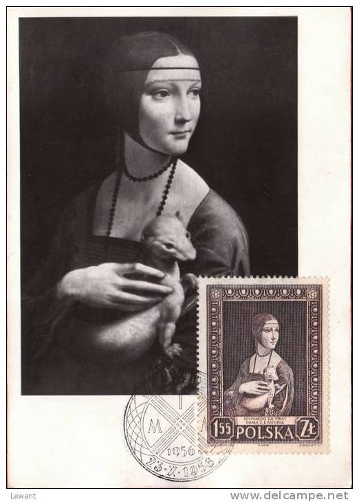 70 Maximum Card Lady With The Ermine By Leonardo Da Vinci - Maximumkaarten