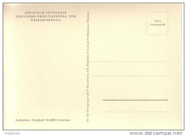 OBERAMMERGAU (Allemagne). Offizielle Fotocarte / Jubiläums-Passionsspiele 1934  (Voir Scans  S.v.p.) - Oberammergau