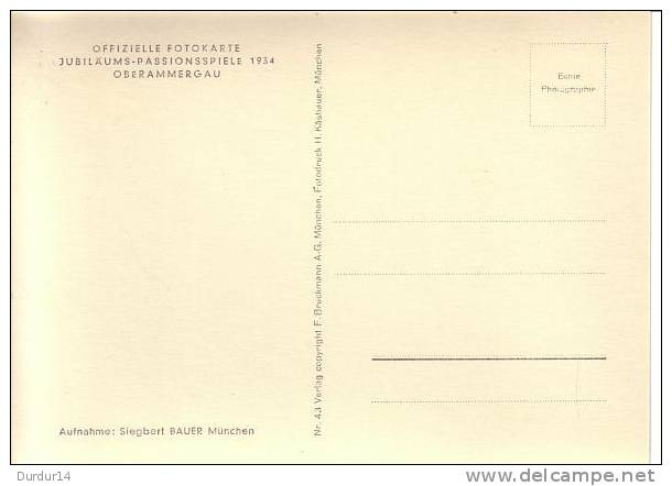 OBERAMMERGAU (Allemagne). Offizielle Fotocarte / Jubiläums-Passionsspiele 1934  (Voir Scans  S.v.p.) - Oberammergau