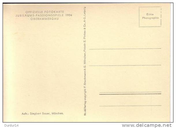 OBERAMMERGAU (Allemagne). Offizielle Fotocarte / Jubiläums-Passionsspiele 1934  (Religion / Voir Scans  S.v.p.) - Oberammergau