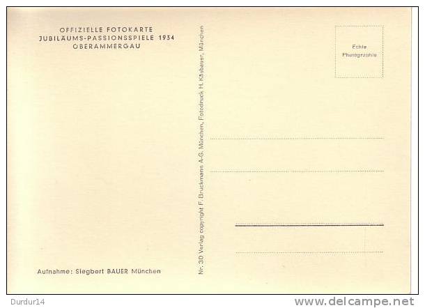 OBERAMMERGAU (Allemagne). Offizielle Fotocarte / Jubiläums-Passionsspiele 1934  (Religion / Voir Scans  S.v.p.) - Oberammergau