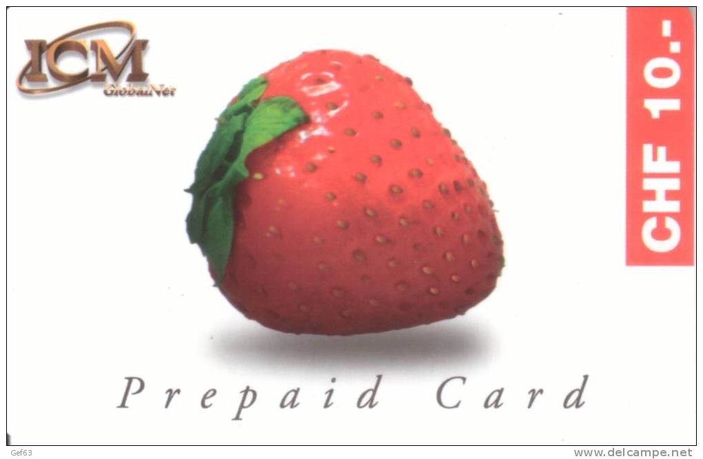 Prepaid Card ICM Global Net - Fraise / Erdbeere / Strawberry / Fragola - Lebensmittel