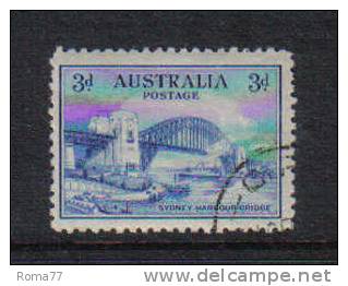 G11052 - AUSTRALIA ,  Ponte 3 D  Blue Yvert N. 90 - Used Stamps