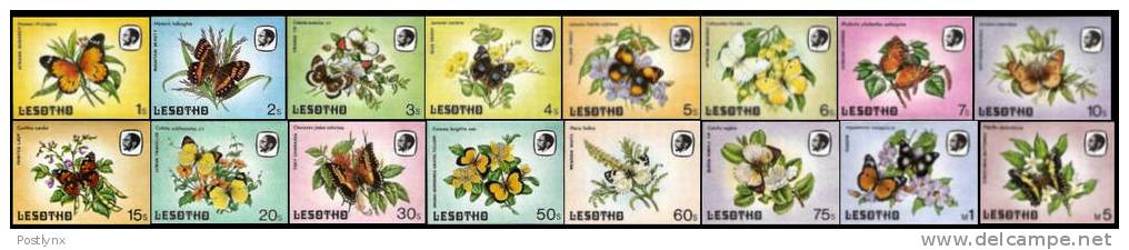 LESOTHO 1984 Butterflies IMPERF.16 Stamps  [non Dentelé,Geschnitten,no Dentado,non Dentellato,ong - Lesotho (1966-...)