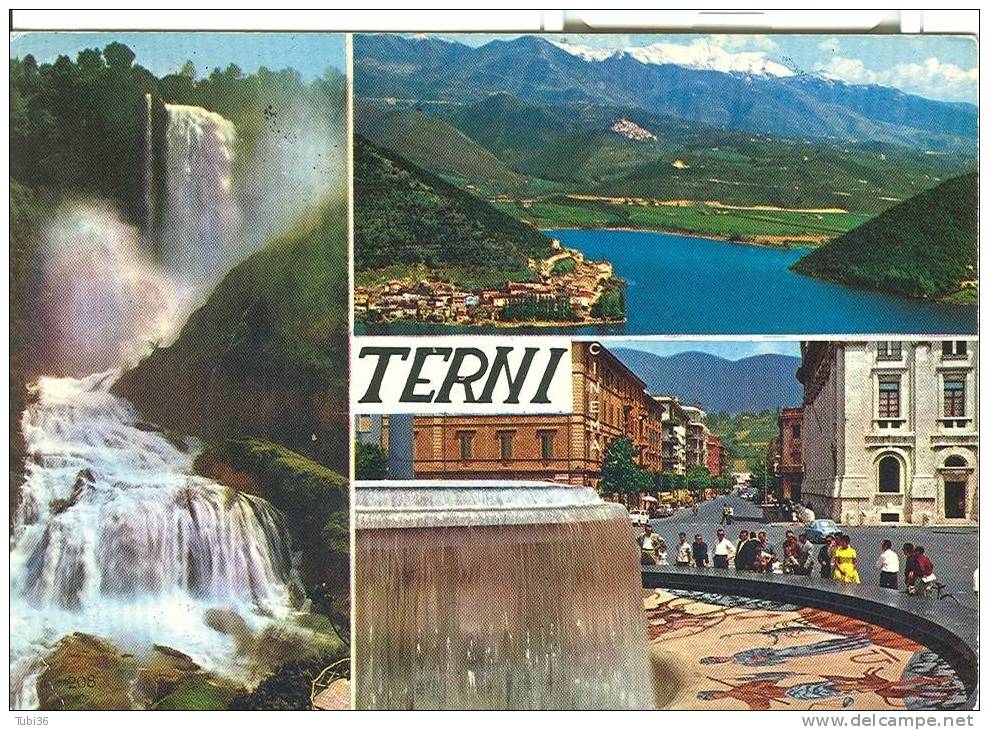 TERNI - 3 VEDUTE  - COLORI VIAGGIATA 1972 - ANIMATA - ANNULLO  TARGHETTA AERONAUTICA MILITARE. - Terni