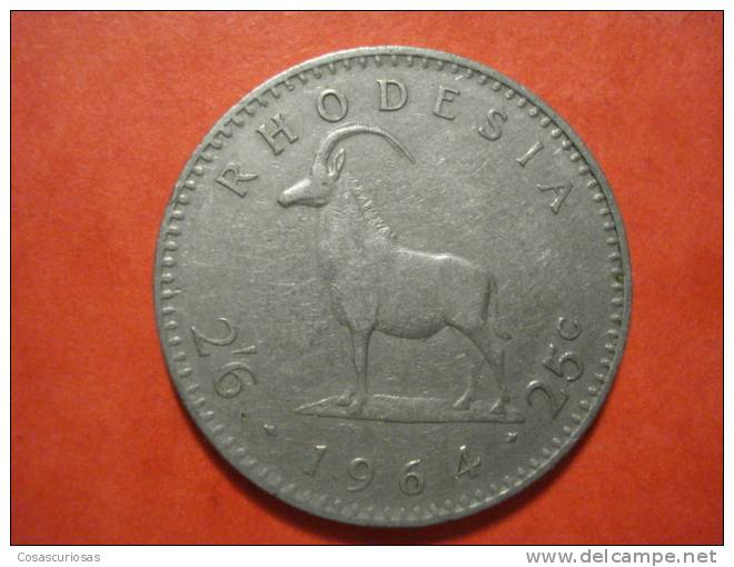 8493  RHODESIE RODESIA  RHODESIA   IMPALA  ANIMAL 25 CTS    AÑO / YEAR 1964  MBC / VF / TB - Rhodesia