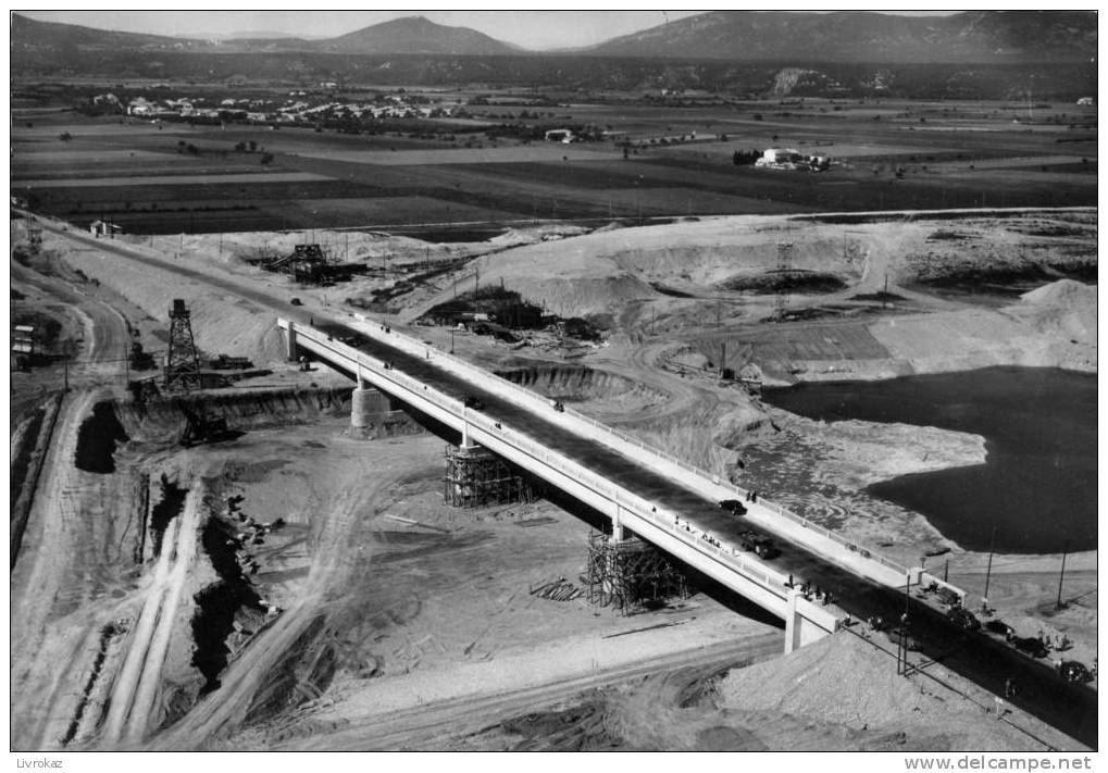 Donzère-Mondragon (Drôme) Chantiers D'Aménagement Du Rhône - Le Grand Pont De La RN7 - Thèmes : Barrage - EDF - Donzere