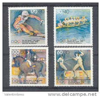 JO 1992 ** Allemagne 1419/22    Escrime Aviron Ski équitation Cheval - Ete 1992: Barcelone