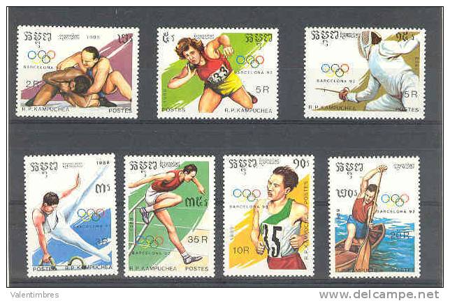 JO 1992**  Kampuchéa  Canoé  Athlétisme  Escrime  Lutte - Estate 1992: Barcellona