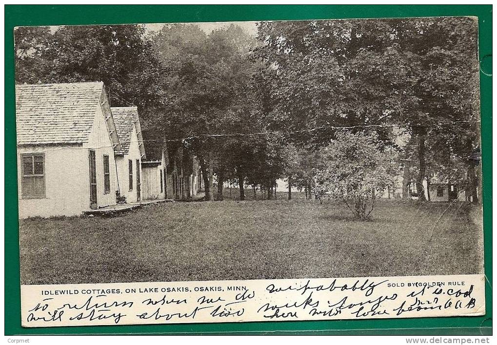 IDLEWILD COTTAGES On LAKE OSAKIS, OSAKIS - 1911 CIRCULATED POSTCARD - Other & Unclassified