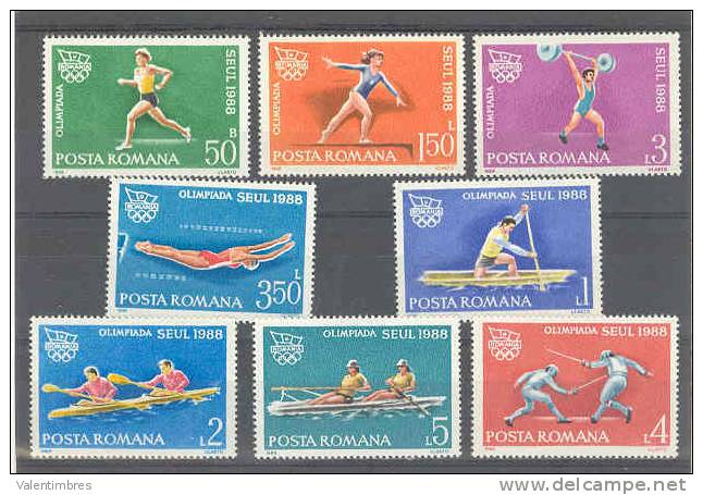 JO 1988 **  Roumanie  3812/19  Canoé Aviron  Athlétisme  Escrime  Natation Haltères Gym - Summer 1988: Seoul