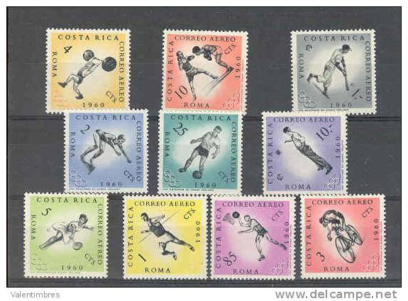 JO 1960 **Costa Rica Athlétisme Foot Basket Haltères Vélo Cyclisme Tennis Tir Natation Boxe - Sommer 1960: Rom