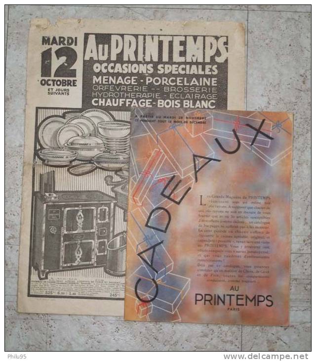 Lot De 2 Catalogues Des Magasins Du Printemps à Paris - Publicités