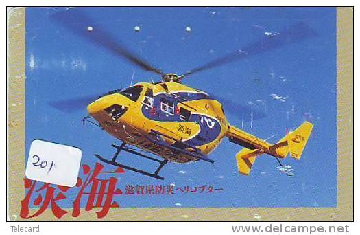 Télécarte Japon Hélicoptère (201) HELICOPTER - CHOPPER - Hubschrauber - HELICÓPTERO - Elicottero - Avion - - Airplanes