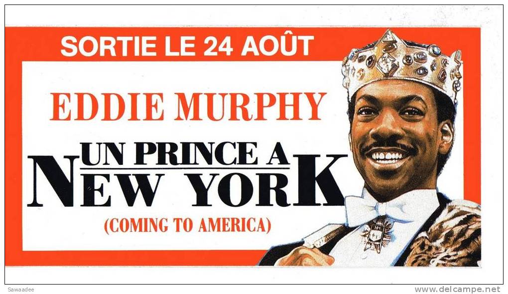 AUTOCOLLANT - FILM - UN PRINCE A NEW YORK - COMING TO AMERICA - EDDIE MURPHY - Bioscoopreclame