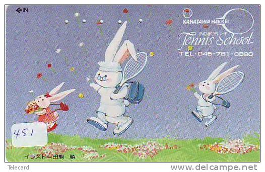 Carte Japon - LAPIN (451) Rabbit LAPIN KONIJN Kaninchen Conejo Animal Tier  TENNIS - Conejos