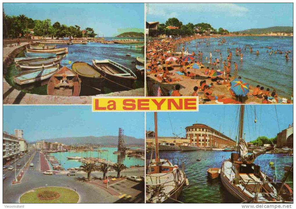 CPSM. LA SEYNE. 4 VUES. DATEE 1977. - La Seyne-sur-Mer