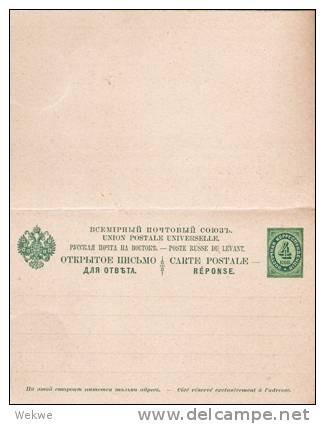 Rle003/ RUSS. LEVANT -  Doppelkarte P 2 An Das Dt. Postamt, Constantinople, Als Ortskarte 1902 Nach - Levant