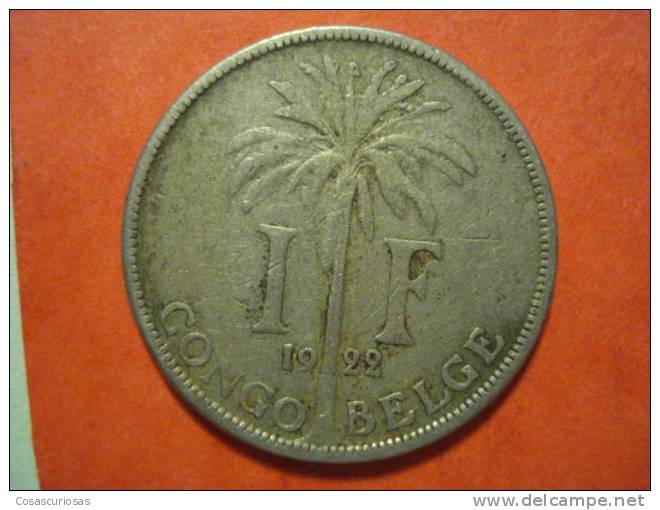 8537 CONGO BELGE  BELGIQUE BELGIE   PALMERA 1 FRANCO  AÑO / YEAR   1922   BC /  F / B - 1910-1934: Albert I