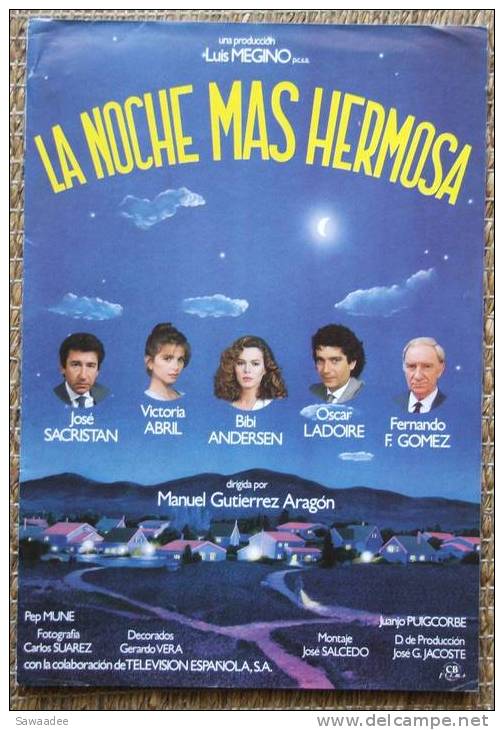 DOSSIER DE PRESSE - FILM - LA NOCHE MAS HERMOSA - MANUEL GUTIERREZ ARAGON - ANGLAIS - Film/ Televisie