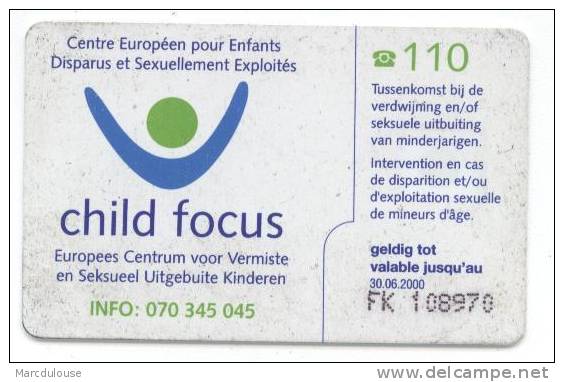 Belgacom. Telecard 200 BEF. Sponsor Officiel Des Diables Rouges. Dauphin, Ballon. Verso: Child Focus, Centre Européen... - Avec Puce