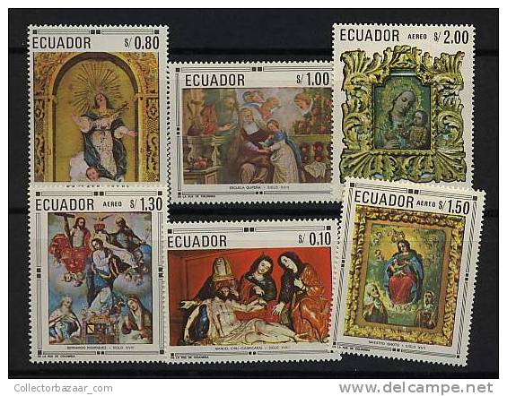 ECUADOR STAMP MICHEL #1403-8 MNH ART RELIGION - Religious