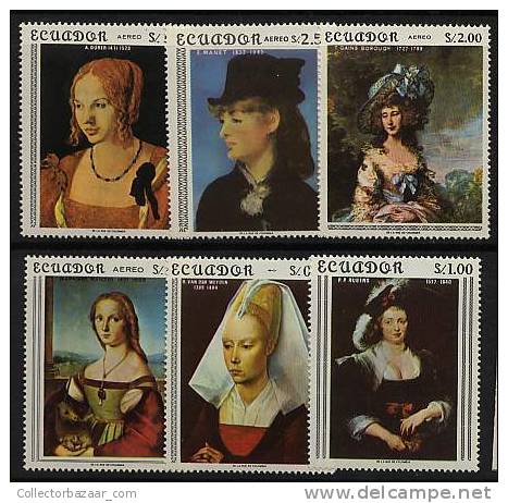 ECUADOR STAMP MICHEL #1362-7 MNH ART WOMEN RUBENS - Rubens