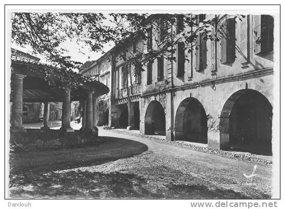 82 /FL/ AUVILLAR / Place De La Halle, Les Arcades, Cpsm 150X105 Ed Lapie - Auvillar