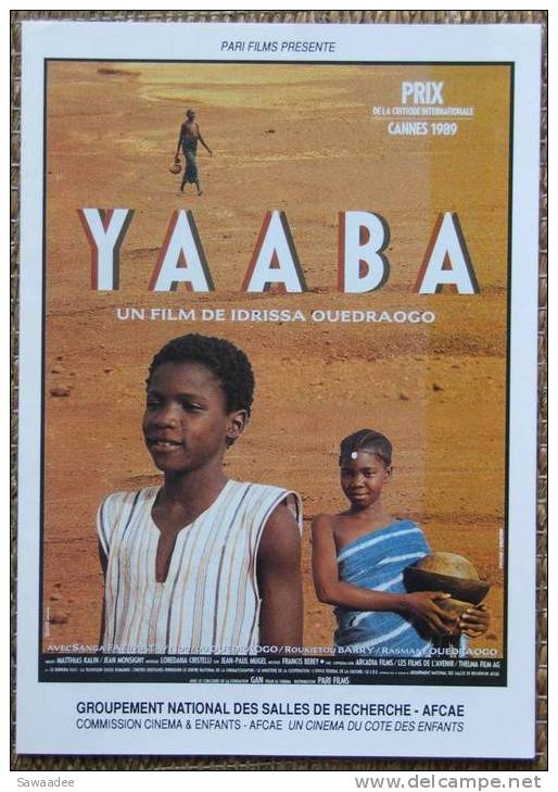 PLAQUETTE - FILM - YAABA - IDRISSA OUEDRAOGO - PRIX DE LA CRITIQUE INTERNATIONALE - 1989 - Bioscoopreclame