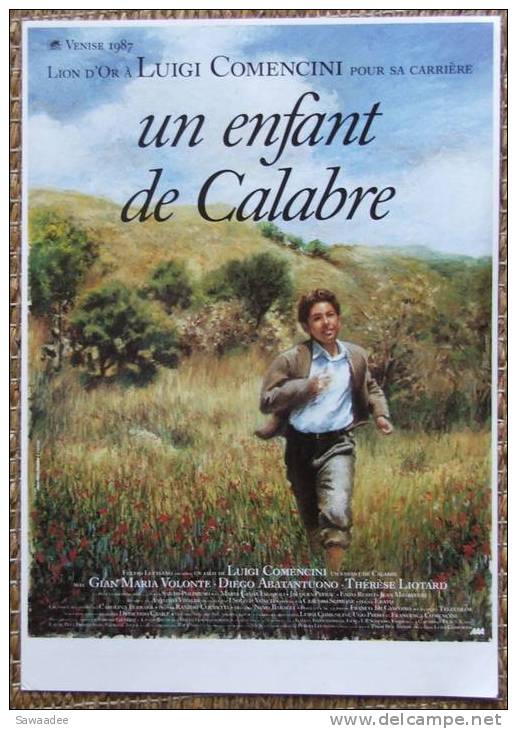 PLAQUETTE - FILM - UN ENFANT DE CALABRE - LUIGI COMENCINI - GIAN MARIA VOLONTE - ITALIE - Bioscoopreclame