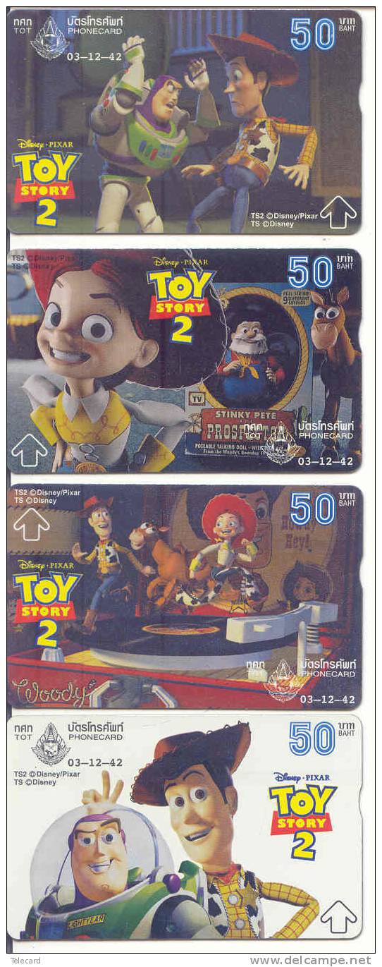 Disney Satze Von 4 Telecartes TOY STORY Aus THAILAND * FILM * MOVIE * CINEMA * KINO - Disney