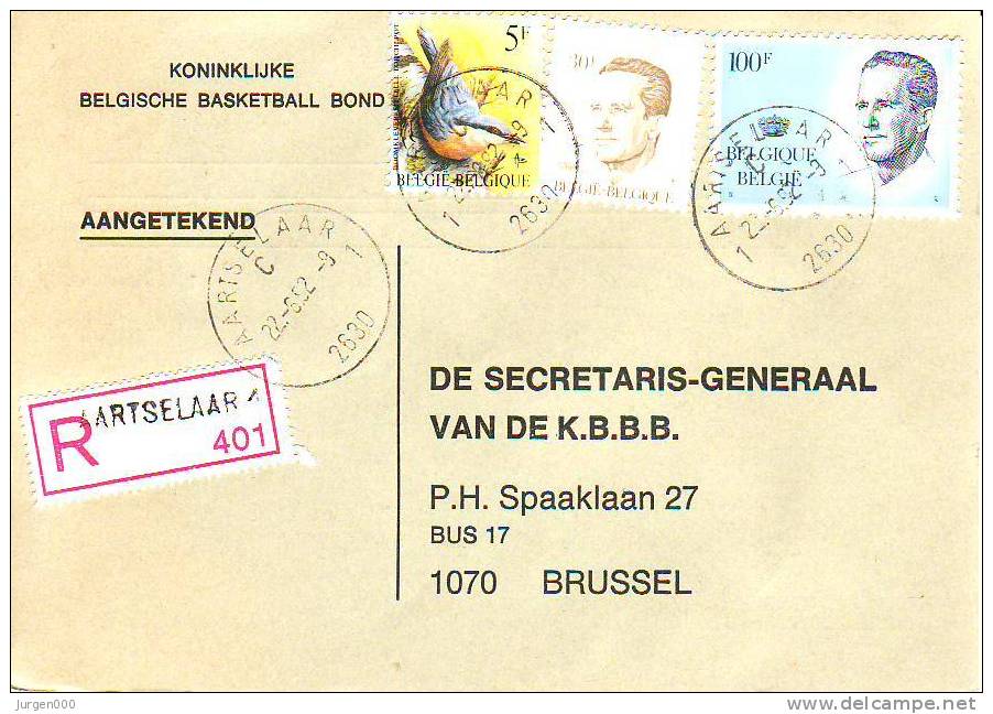 Nr 2126, Zeer Sterk Verschoven, Op Aangetekende Kaart Vanuit Aartselaar (XX00045) - 1981-1990 Velghe