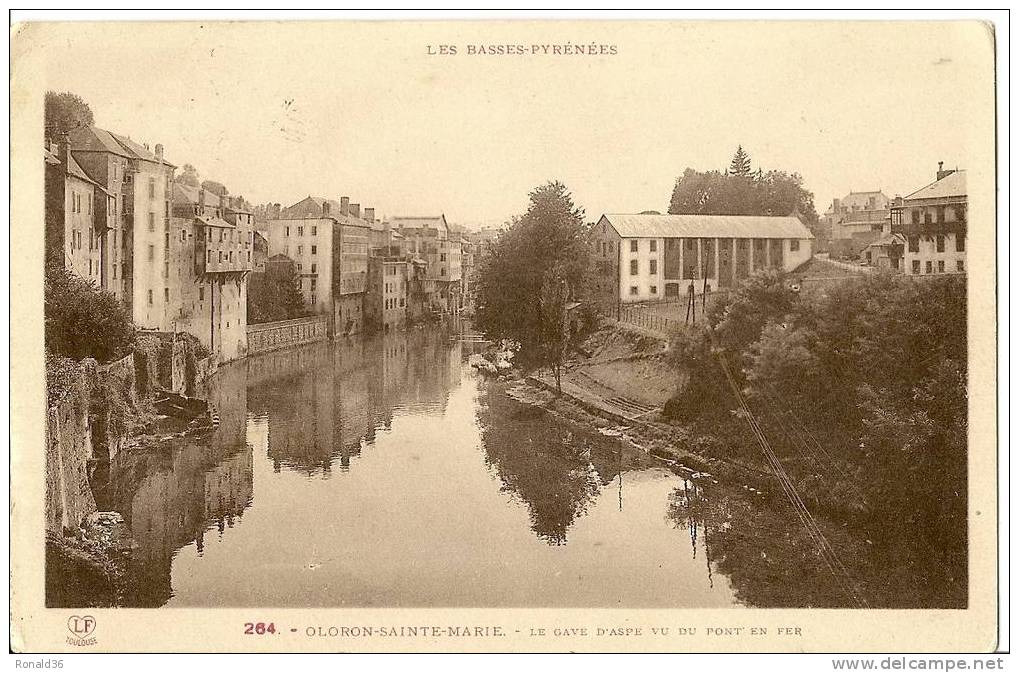 Cp 64 Oloron Sainte Marie Le Gave D'aspe Vu Du Pont En Fer - Oloron Sainte Marie